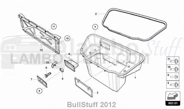 2016 Lamborghini HURACAN LP610-4 COUPE AUSTRALIA LUGGAGE COMPARTMENT LINING (863.01.00)